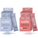 mellö Magnesium Superblend Bundle - Pomegrenate & Lavenderberry - 具有L-Theanine、GABA & Trace Minerals - 支持睡眠、放松和平衡能源 - 2 x 10 Pack