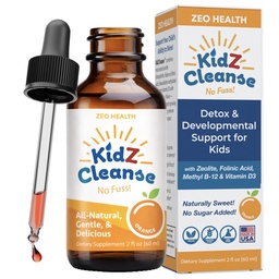 Zeolite Detox for Kids with Folinic Acid + Methyl B12 + D3 | Methylation + Heavy Metal Detox Support Supplement | Promotes Behavioral, Focus + Speech Development | Orange Flavor Liquid Drops – 2oz