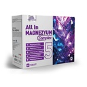 All in Magnezyum Complex 5 – Five Forms of Magnesium (L-Threonate, Taurate, Citrate, Glycinate, Malate) - Supports Muscle Function, Nerve Support & Energy Production – 60 Tablets