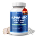 Liposomal Alpha-GPC, Lion’s Mane, Citicoline, Bacopa Monnieri & Cordyceps – Support Memory, Focus & Brain Health – 150 Capsules*