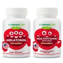 Kids Melatonin 1mg Chewables + Multivitamin Chewables Bundle