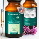 Organic Irish Sea Moss Extract with Bladderwrack and Burdock Root | For Gut Health Energy Skin Immune Support & Hair- Made in USA, Alcohol-Free, Vegan, Non-GMO – 60 ml (30 Days Supply). Made in USA.