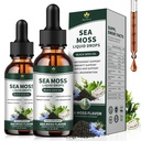(2 Pack)Sea Moss Liquid Drops - with soursop bitters, black seed oil, Irish seaweed gel,Burdock Root, Bladderwrack, Elderberry. Multimineral Seamoss Supplement, Support Antioxidant, Immune, Gut Health