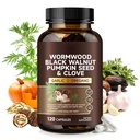 Wormwood Black Walnut Capsules Cleanse,Digestive & Gut Health Supplement for Men & Women with Non-GMO,Gluten Free, No Preservatives or Fillers | 120-Count