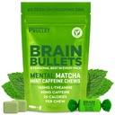 160mg L-Theanine + 80mg Caffeine Chews – Mint Matcha Flavour, Increases Productivity, Mental Clarity, Alertness | 4 Packs - 16 Servings | Brain Bullet | Energy Gum & Focus Gummy Upgrade