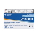 MAJOR Driminate - Dimenhydrinate 50mg Motion Sickness Tablets - Anti-Nausea Medicine - 100 Count (1 Pack)