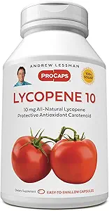 ANDREW LessMAN Lycopene 10 mg - 180 软胶 - 防氧化剂Carotinoid. 帮助保护组织免受自由辐射损害,支持乳房,前列腺,心血管系统. 无附加