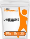 BulkSupplements.com L-Norvaline Powder - L-Norvaline Supplement, Nitric Oxide Supplement - Amino Acid Supplement, Gluten Free, 400mg per Serving, 50g (1.8 oz) (Pack of 1)