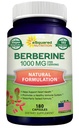 aSquared Nature Pure Berberine 1000mg Supplement - 180 Veggie Capsules,天然百草枯氯化氢HCL Plus, 最大强度1000 mg(2X 500mg), Potent Berberine Vegan 提取