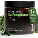 10mg Pure Stabilized Sulforaphane Supplement from Broccoli Sprout Extract - Cellular Detox, Liver & Brain Health Support - Nrf2 Activator - Non-GMO & Glyphosate Free - 30 Vegan Capsules