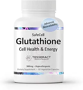宇宙药剂医学研究 SafeCell S-Acetyl Glutathione 细胞健康支持补充剂,强抗氧化剂,帮助中和自由激进体,伪长效,300mg, 60 蔬菜卡普尔