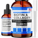 Super Natural Goods Biotin & Collagen Vitamins - Hair Loss, Gut Health, Anti-Aging, Skin Care & Nails - Made in USA, Non-GMO & Cruelty Free (4 Ounce- 15,000mcg)
