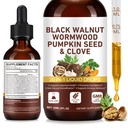 Wormwood Black Walnut Drops for Humans–Herbal Digestive Balance Liquid Tincture with Clove, Garlic, Pumpkin Seed, Oregano&Turmeric–Fast Absorption Gut Comfort&Daily Wellness Support, Raspberry Flavor