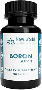 30mg Boron牌匾 - 90块牌匾 - 新的世界健康品牌 - 追踪矿物质 - 保持最佳健康和福利所需的身体