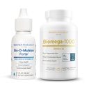 Biotics Research Bio-D-Mulsion Forte Vitamin D3 for Bone, Immune & Heart Health + Biomega-1000 Omega-3 Fish Oil for Heart, Brain & Immune Support – 1 fl oz & 90 Softgels