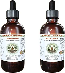 夏威夷Pharm Yohimbe无酒精液体提取物,Yohimbe液体(Pausinystalia Yohimbe) 干巴克甘油天然草药补充剂,美国 2x2 f.oz