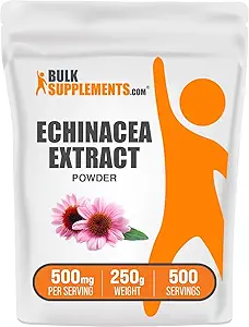 Bulk Assupports.com Echinacea 抽水粉 - Echinacea 抽水,免疫支持草药补充剂 - Vegan & Gluten Free, 每人500mg, 250g (8.8 oz) (一包)