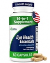 14-in-1 Eye Vitamins for Seniors & Adults – Lutein & Zeaxanthin Supplements with Astaxanthin, Zinc, Copper, Riboflavin for Vision Support, Eye & Retina Protection, Black Currant Extract – 60 Capsules