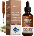 Vello Parasite Cleanse, Black Walnut Wormwood Parasite Cleanse, Gentle Gut Cleanse & Health & Absorption, with Pumpkin Seed,PAU D'arco, Soursop (1)