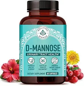 天然D Mannose 1000 mg Capsules |抗氧化剂-Rich Cranberry 补充剂 Hibiscus & Dandelion | 4-in-1 DMannose Pills for Urinary Tract Health for Women | Clear UTI 支持 | 30日供应