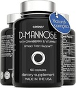 D-Mannose 1000mg Capsules - D Mannose 配有 Cranberry 提取和维生素 C - 60 Capsules 500mg 高强度 - 男女尿道切除健康 - Vegan & 非GMO - 快速行动自然UTI支持