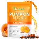 Pumpkin Seed Oil with Saw Palmetto Capsules | Cold Pressed, Essential Fatty Acids & Zinc | 300 Softgels Supports Hair, Urinary, Bladder & Prostate Health | Non-GMO,Soy Free,Gluten Free