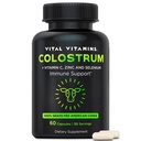 维生素Colostrum补充剂-维生素C、锌、硒-从第一次牛奶-标准化到含有10%的IgG免疫球蛋白-草根美国牛-60卡普尔