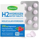 H2 Molecular Hydrogen Water Tablets - Hydrogen Tablet for Drinking Water, High Potency H2 Formula, Antioxidant Support, Fast Dissolving Hydrogen Water Enhancer, 90 Tablets (Raspberry)