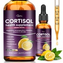 Cortisol Supplements for Women, Magnesium Glycinate Ashwagandha L-Theanine Phosphatidylserine Liquid Drops, Cortisol Reducer for Hormone Balance, Calm Mood, Focus & Sleep Support, 2 FL OZ Lemon