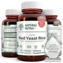 Natural Nutra Red Yeast Rice Extract, Cardiovascular Support, Helps Enhance Immunity, Improve Digestion, Improve Body Fluid Flow, Improve Heart Health, Gluten Free Supplements, 600 mg 60 Capsules