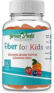 绿地营养:早生可溶性Chicory孩子的Halal Fiber Gummys 用于消化和古特支持,免疫支持,非GMO,Gelatin Free,Gluten Free 60 Counts,Halal Kids维生素