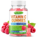 MEENCCD Organic Vitamin C Gummies for Adults, Chewable Vitamin C Gummies with Zinc for Antioxidant Support, Vegan, Non-GMO, Sugar-Free, Raspberry Flavor, 60 Count