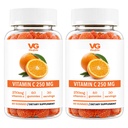 VITA GLOBE Vitamin C 250 mg Gummies with Collagen, Vegan, Non-GMO, Immune Support Supplement, Chewable Vitamins, Orange Flavor, Antioxidant Supplement for Adults, 60 Count (2 Pack)