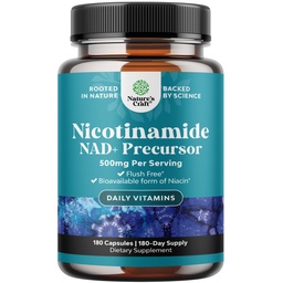 维生素B3 Niacinamide 500mg Capsules - Mitochondrial Energy and Potent Skin 补编 - AKA 维生素B3 Niacin 500mg Flush Free and Nicotinamide 500mg - Flush Free Niacin 补编 - 180