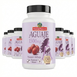 Peruvian Naturals Aguaje Capsules for Women 150 Pills - Natural Curves for Female Health Supplement, Powerful Hormone Balance, Buriti Fruit, Non-GMO, Vegan 12-Pack