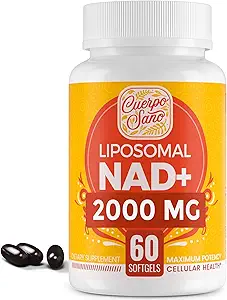 2000年 MG NAD 补编, Liposomal NAD+ 具有高度吸收性,更有效率的Than Nicotinamide Riboside, 纯和附加助推补充,老化防御,代谢和手机,240软胶