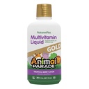 NaturesPlus Animal Parade Source of Life Gold Children's Liquid Multivitamin, 30 OZ - Natural Tropical Berry Flavor - Immune Support Supplement - Organic Whole Foods, Gluten-Free, Vegan - 60 Servings