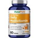 NusaPure Daily Multivitamin with Vegetable Magnesium Stearate - Suitable for Vegetarian/Vegan, Non-GMO - 60 Tablets