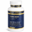 Sun Vitals Core Mind – Nootropic Brain Supplement for Focus, Memory & Mental Clarity | DMAE, Bacopa Monnieri, Phosphatidylserine & Huperzine A | Non-Stimulant, Caffeine-Free | 60 Capsules