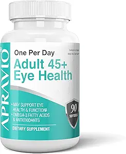 Adult 45+ Eye Health Eye Vitamins w/Vitamin C, Vitamin E, Zinc, Copper, & Omega-3 Fatty Acids for Vision Health & Eye Protection, 90 softgels