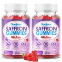 Saffron Gummies for Adult Kids - with Saffron 88.5mg, Vitamins D3 & B6, Magnesium, Zinc, Ashwagandha, L - Theanine, St. John's Wort - Supports Mood & Focus, Strawberry Flavor, 120 Count