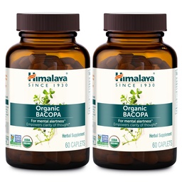 喜马拉雅巴科帕·蒙尼埃里(Monnieri) Nootropic 草药补充剂、精神警惕、支持、平静、记忆、认知、USDA有机、非GMO、750毫克、60个植物卡片、2包、120天供应