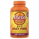 Metamucil 3-in-1 Fiber Capsules, Daily Psyllium Husk Fiber Supplement for Digestive Health, Plant Based Fiber Supplement, 340 Capsules (Pack of 1)