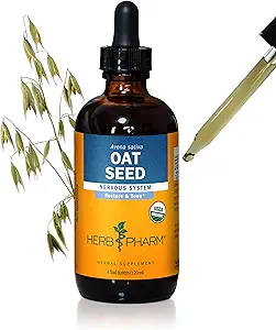 神经系统支持的草药、经认证的有机 Oat种子液体提取剂 - 4 Ouence