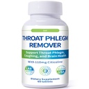 QUBIT Throat Phlegm Support – Fast Relief for Throat Phlegm & Coughing – Citicoline Supplement for Mental Clarity, Respiratory & Brain Health – Non-GMO, Gluten-Free, 60 Tablets