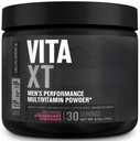 Jacked Factory Vita XT Performance Vitamin Powder - Daily Multivitamin Powder for Men with KSM-66 Ashwagandha, Prebiotic Fiber, Vitamin A, C, D, K, B6, B12, & More - Strawberry Lemonade, 30Sv