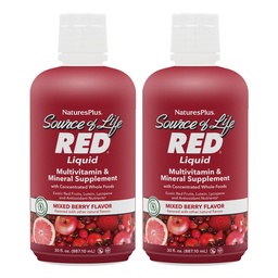NaturesPlus 生命源 RED 多维特敏液体 - 30 oz, 包 2 - 能量和免疫支持 - 与 Exotic Red Fruits, Lycopene & Lutein - 蔬菜 & Gluten Free - 60 总服务