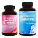 BioEmblem Triple Magnesium Complex 180 Capsules and Women's Multivitamin