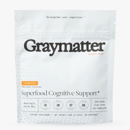 Graymatter Bright Mind Nootropic Powder (40 Servings: Tangerine) – Plant-Based Energy & Focus Drink Mix, Adaptogens & Vitamins, Sugar-Free Daily Supplement