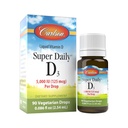 Carlson - Super Daily D3 5,000 IU (125 mcg) per Drop, Vitamin D Drops, Immune Support, Heart Health, Liquid Vitamin D3, Unflavored, 90 Drops